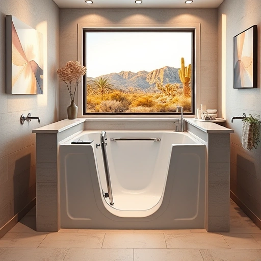 Walk-In Tub Installation in Ahwatukee Foothills showcasing modern design, safety features, and serene bathroom ambiance.