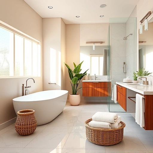 Bathroom remodel in Scottsdale featuring a freestanding tub, walk-in shower, marble countertops, and modern decor.