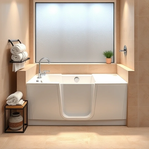 Completed Walk-In Tub Installation in Desert View Village AZ showcases a sleek white tub in a modern bathroom setting.