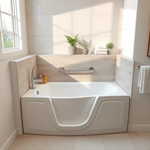 Walk-In Tub Installation in El Mirage AZ features elegant design, modern tiles, and stylish fixtures in a serene bathroom.