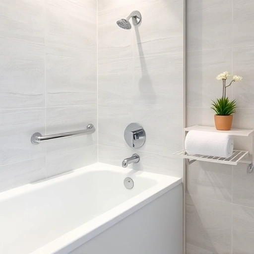 Safety grab bar installation in a modern Phoenix bathroom with sleek fixtures and elegant decor elements.