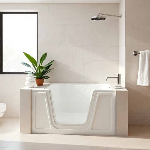Completed Walk-In Tub Installation in modern Ahwatukee Foothills bathroom with sleek design, natural light, and greenery.