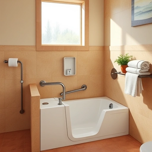 Completed Walk-In Tub Installation in Sonoran Foothills AZ with sleek design, modern features, and earthy decor.