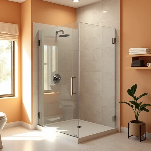 Low-threshold shower installation in a spacious Phoenix bathroom with sleek design, neutral tiles, and natural light.