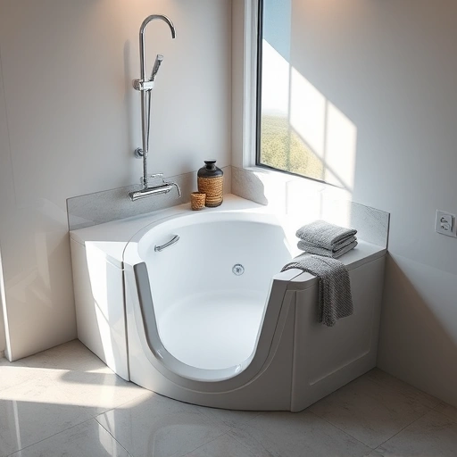 Walk-In Tub Installation in Tramonto AZ featuring elegant design, polished tiles, modern fixtures, and serene ambiance.