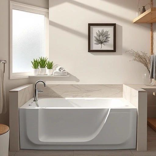 Walk-in tub installation in a spacious modern bathroom in Sonoran Foothills AZ featuring elegant fixtures and natural light.