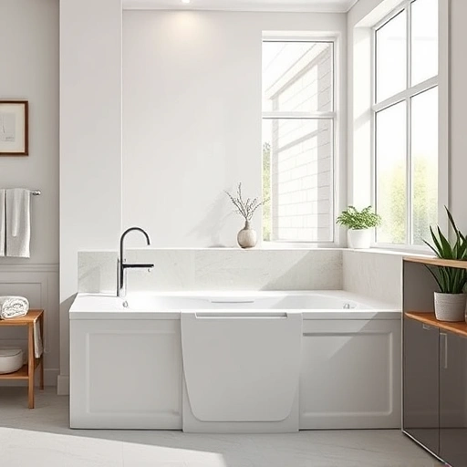 Custom walk-in tub installation in a spacious Phoenix bathroom with elegant tile, chrome fixtures, and natural light.