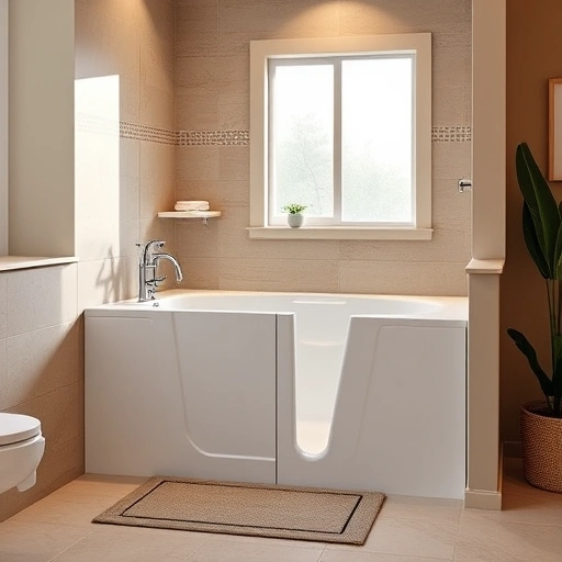 Completed Walk-In Tub Installation in North Mountain Village AZ featuring modern design and elegant fixtures in a serene bathroom.