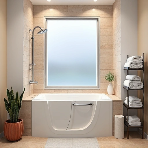 Modern walk-in tub installation in Stetson Valley AZ, featuring sleek design, safety features, and serene decor.