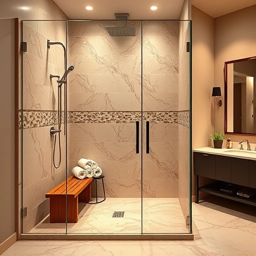 Luxury walk-in shower remodeling in Phoenix featuring marble tiles, sleek glass enclosure, and elegant fixtures.