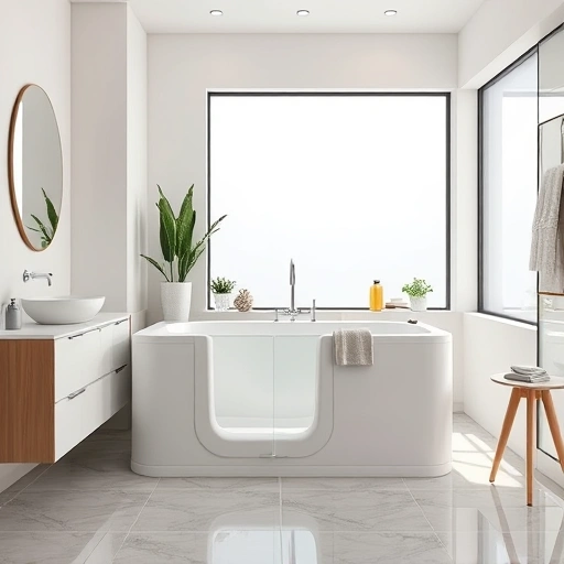 Completed walk-in tub installation in a modern Anthem AZ bathroom with sleek design and elegant decor.