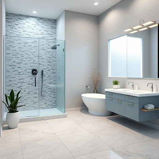 Modern bathroom remodel in Desert Ridge AZ featuring walk-in shower, freestanding tub, and luxury finishes.