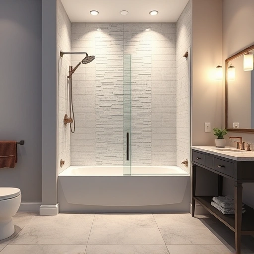 Modern Tub-to-Shower Conversion in Phoenix with spacious walk-in shower, high-end fixtures, and elegant tile work.