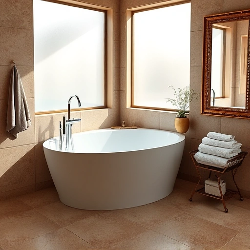Walk-in tub installation in Scottsdale AZ featuring a spacious bathroom with natural light, elegant design, and cozy accents.