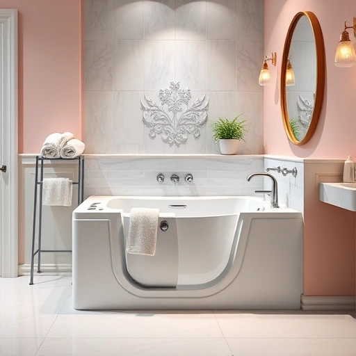 Walk-in tub installation in a stylish Phoenix bathroom featuring elegant tiles, soft lighting, and calming decor.
