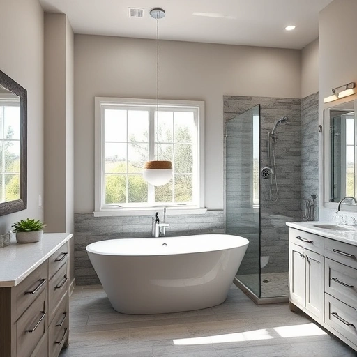 Bathroom remodel in Sonoran Foothills AZ featuring a freestanding tub, walk-in shower, and elegant modern finishes.