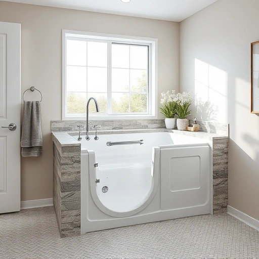 Completed Walk-In Tub Installation in Youngtown AZ featuring sleek design, chrome fixtures, and accessible features.