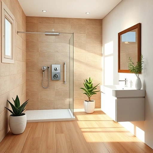 Accessible bathroom remodel in Phoenix with modern design, grab bars, zero-threshold shower, and natural light.