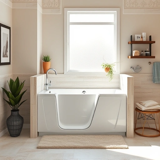 Completed walk-in tub installation in Deer Valley Village AZ featuring an elegant bathroom and accessible design elements.