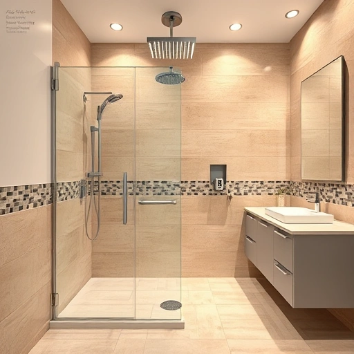 Modern walk-in shower replacement in Phoenix featuring ceramic tiles, frameless glass, and polished chrome fixtures.
