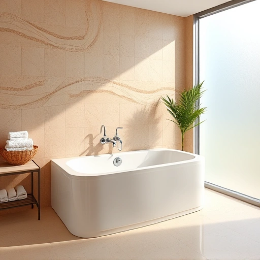 Walk-in tub installation in an elegant Mesa AZ bathroom with modern design, natural light, and serene decor.