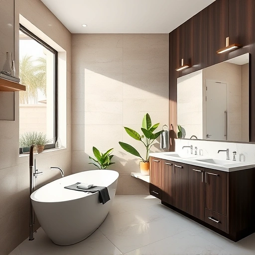 Completed bathroom remodel in Encanto AZ featuring modern fixtures, elegant finishes, and a serene atmosphere.