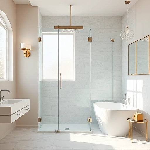 Frameless glass shower door installation in a modern Phoenix bathroom with polished chrome hardware and stylish decor.