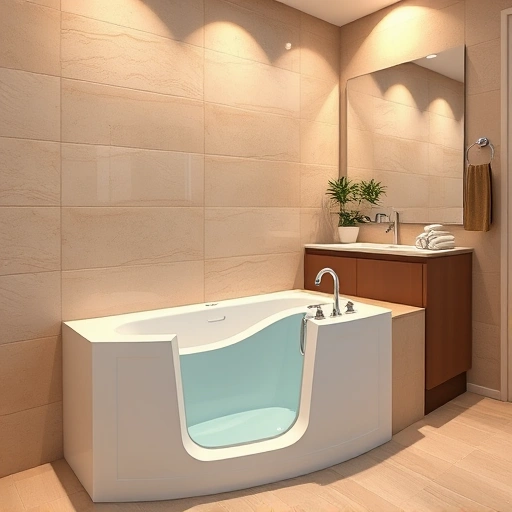 Elegant walk-in tub installation in Goodyear AZ with modern features, warm lighting, and stylish decor.