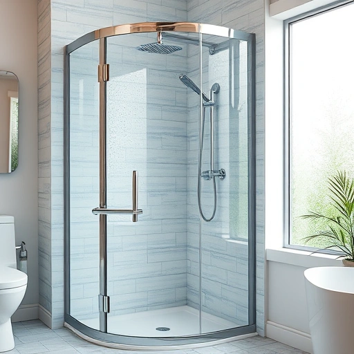 Completed Roll-In Shower Installation in Phoenix featuring glass enclosure, chrome fixtures, and elegant tile work.
