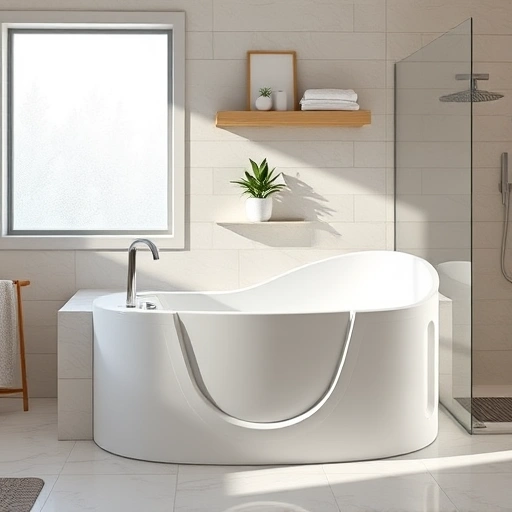 Walk-in tub installation in a modern bathroom with natural light, sleek design, and serene decor in Moon Valley AZ.