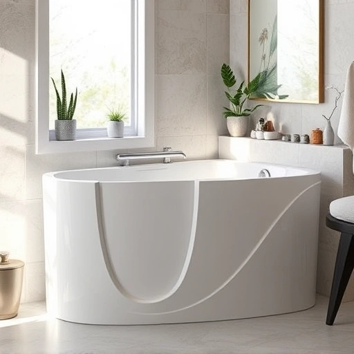 Modern walk-in tub installation in a stylish Mesa AZ bathroom with elegant fixtures and serene decor.