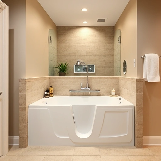 Walk-In Tub Installation in Tempe AZ showcasing a modern bathroom with a sleek white tub and elegant design elements.