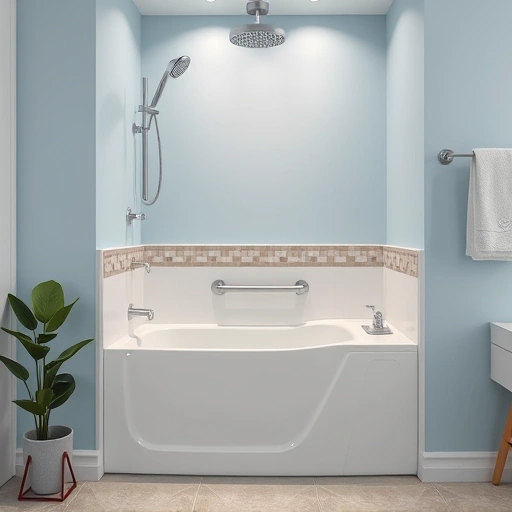Walk-in tub installation in a stylish Avondale bathroom with modern design and tranquil ambiance.