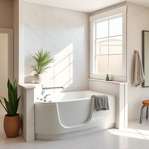 Completed Walk-In Tub installation in a spacious Cave Creek AZ bathroom featuring modern fixtures and elegant tile work.