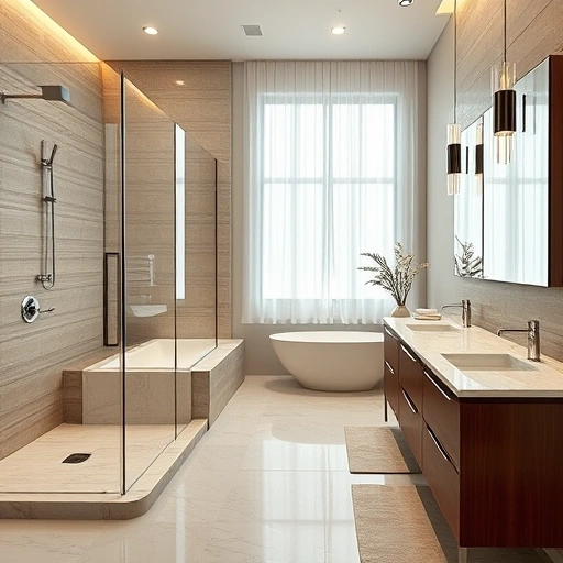 Stylish modern bathroom in Avondale AZ features a walk-in shower, freestanding tub, and elegant decor.