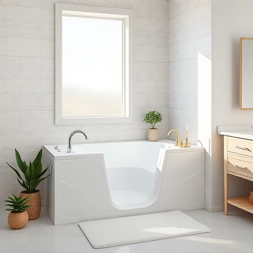 Luxurious walk-in tub installation in a serene Desert Ridge bathroom with polished fixtures and elegant decor.