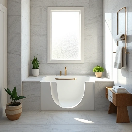 Completed Walk-In Tub Installation in a modern Scottsdale bathroom with elegant tiles and calming decor.