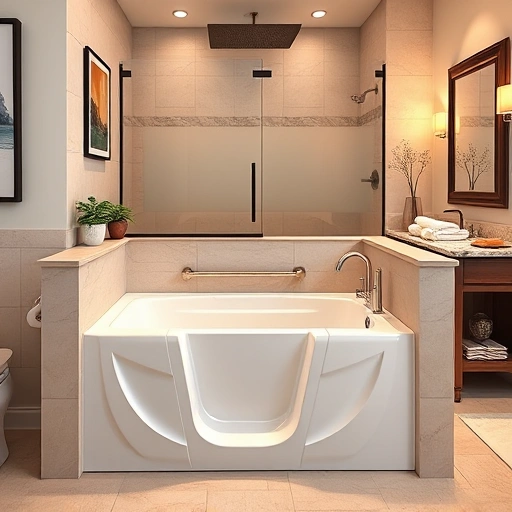 Walk-In Tub Installation in Glendale AZ showcasing elegant design, accessibility features, and a modern bathroom aesthetic.