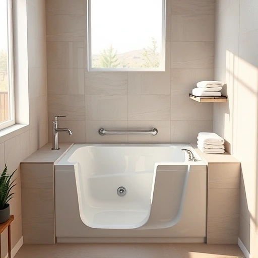 Completed Walk-In Tub installation in Sunnyslope AZ features modern design, elegant tiles, and natural light ambiance.