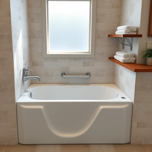 Completed Walk-In Tub Installation in Avondale AZ, featuring modern design, soft tile tones, and a spa-like atmosphere.