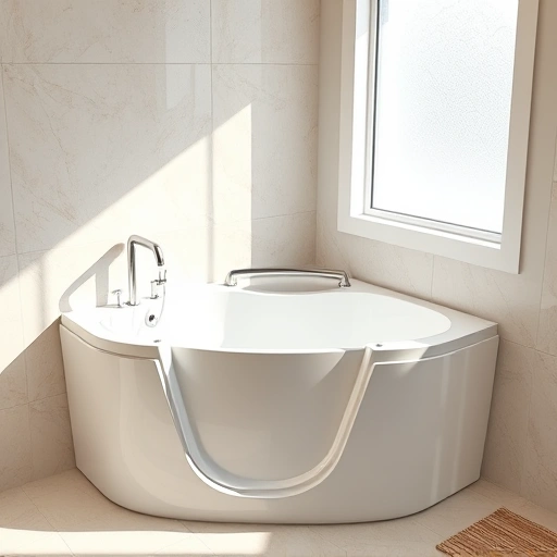 Walk-In Tub installation in Encanto AZ showcasing sleek design, elegant tiles, and luxurious fixtures in a warm bathroom.