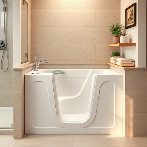 Walk-In Tub Installation in Deer Valley AZ featuring elegant white design, chrome fixtures, and a modern bathroom setting.