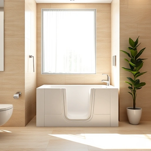 Walk-in tub installation in a modern bathroom with natural light, elegant fixtures, and serene decor in Sun City West AZ.