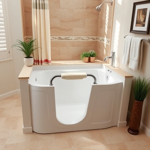 Walk-In Tub Installation in Ahwatukee Foothills AZ features modern design, safety features, elegant tiles, and tasteful decor.