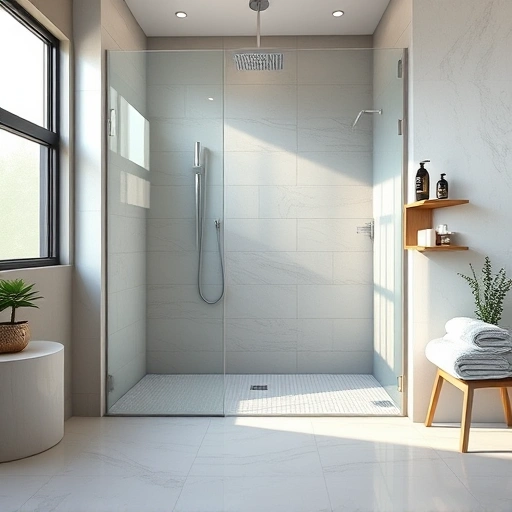 Slip-resistant shower installation in modern Phoenix bathroom with elegant tiles and sleek glass enclosure, showcasing safety and style.