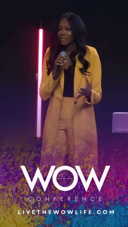 Linda Ayoade speaking on stage