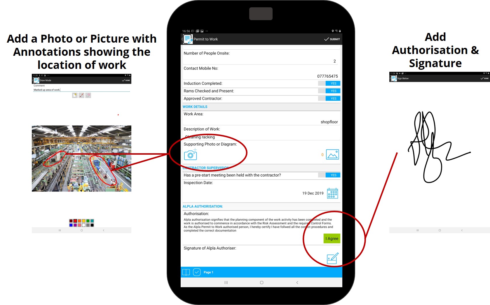 capture photos text signatures