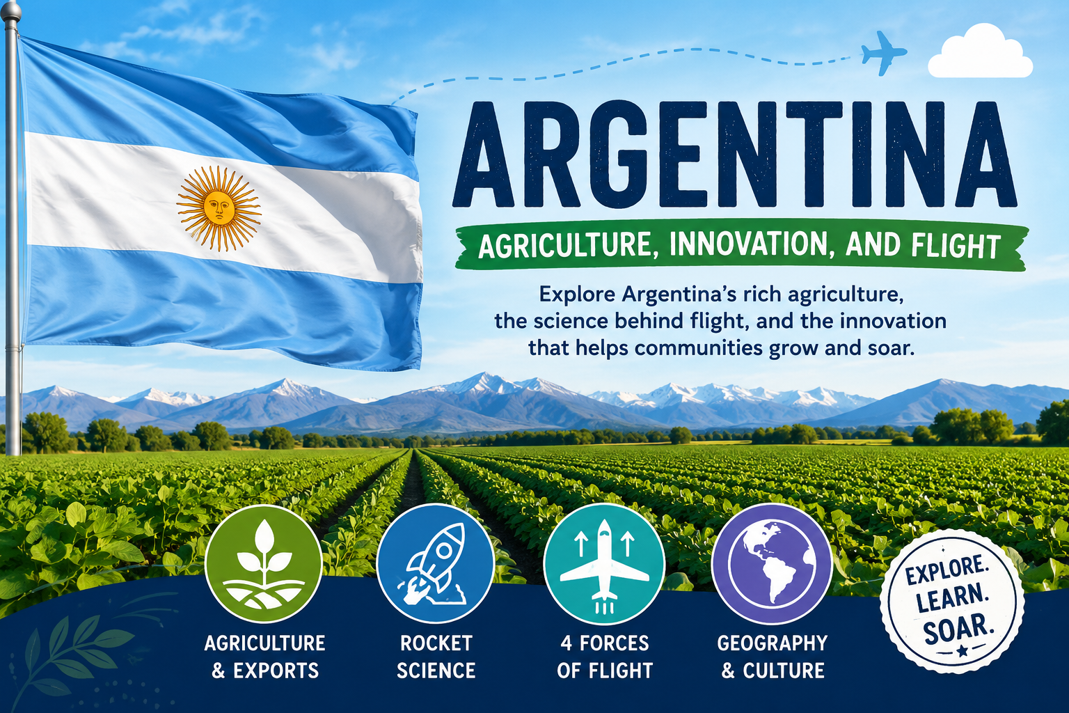 Argentina Flag and Land