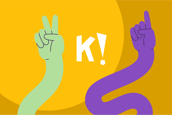 Illustration sur les rapports analytiques de Kahoot!, représentant 2 bras en l'air sur fond orange.