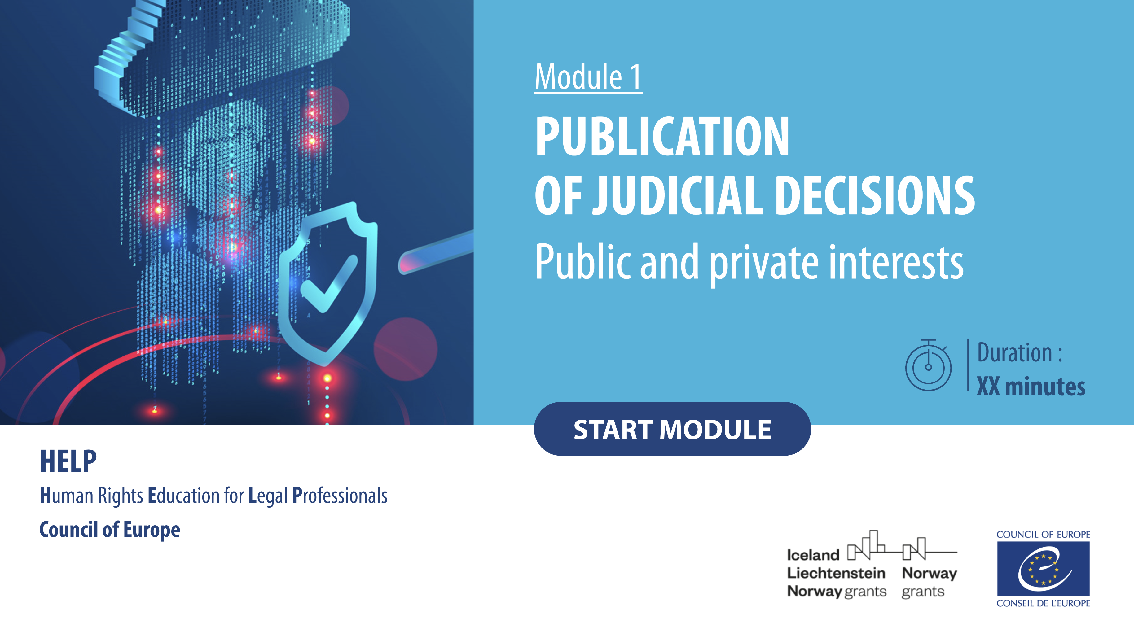 Couverture d'un module pour le Conseil de l'Europe